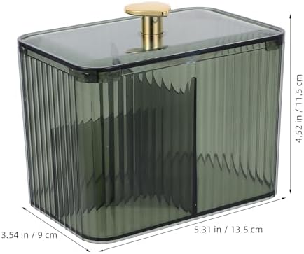 Divided Cotton Pad Holder Pet Green Organizer for Bathroom
