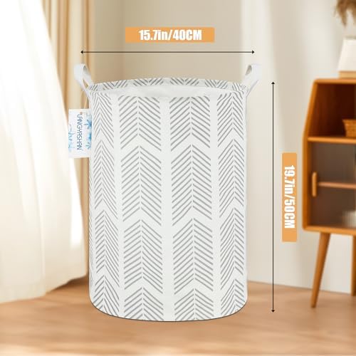 Round Laundry Basket Collapsible Storage Hamper Organizer Arrowhead | Waterproof Canvas Foldable Baskets with sturdy Handles Multi-scene Organizer for Home Play Bedroom Gift Bin