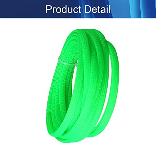 Jutagoss PET Expandable Braided Cable Sleeve, 16.4ft - 1/4 inch Fluorescent Green Cable Management Sleeve, Wire Loom Tube Cord Protector for USB Cable, Power Cord, Audio Video and More, 1Pc