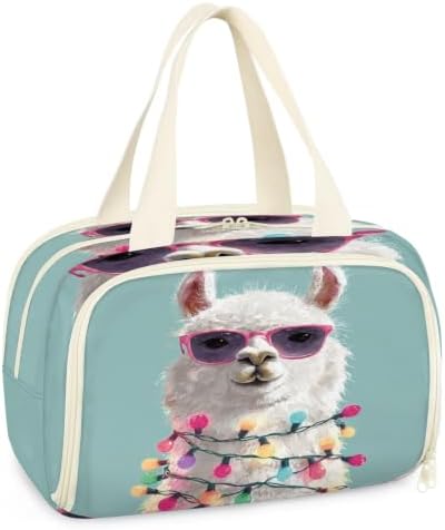 Cute Llama Travel Toiletry Bag for Women