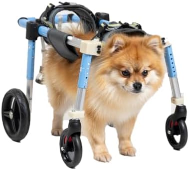 Pet Wheelchair Dog Leg Support Cart for Arthritis Relief & Mobility Rehabilitation, Durable Rubber Tires Easy Fold Design Indoor Rehabilitation