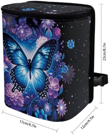 Forest Mushroom Car Trash Can with Lid Hanging Car Trash Bag Leak-Proof Portable Cars Garbage Bin Truck Sedan Accessories Interior Cars Organizer