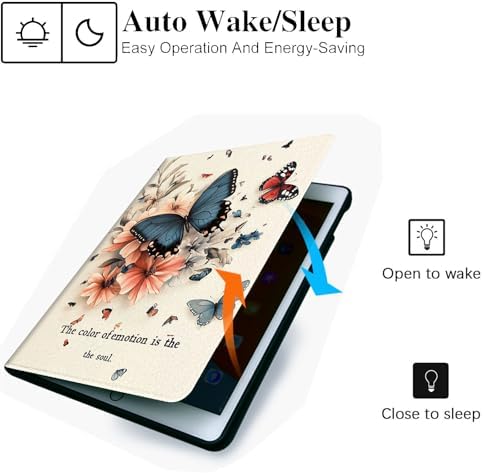for Microsoft Surface Pro X/Pro X Plus-13 2019/2020/2021/2024 Tablet Case,Auto Wake/Sleep,Adjustable Stand Protective Cover - Butterfly Flower