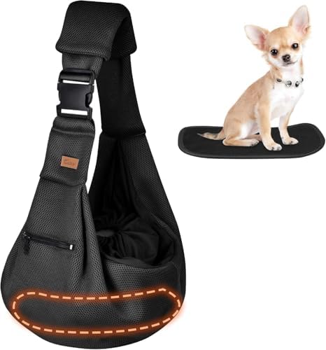 CUBY Dog and Cat Sling Carrier - Hands Free Reversible Pet Papoose Bag - Soft Pouch and Tote Design - Suitable for Puppy, Small Dogs Cats Outdoor