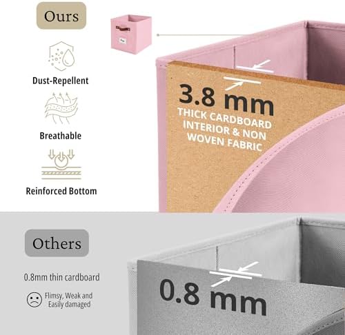 DECOMOMO Storage Bins, Cube Storage Bin with Labels