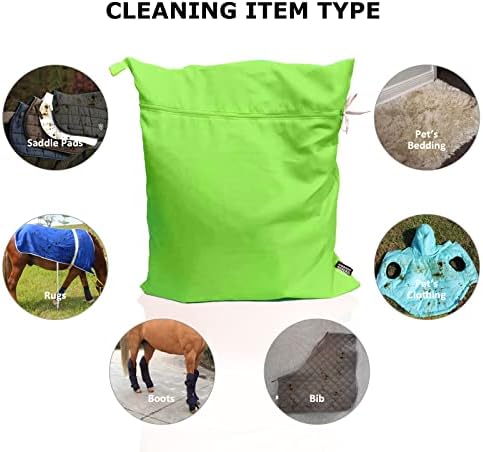 Harrison Howard Pet Washing Bag Dog Cat Horse Hair Laundry Bag for Rug Sheet Boots Pets Laundry Helper Neon Green