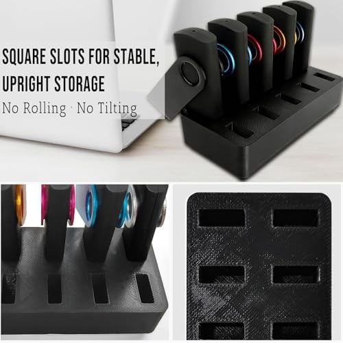 Flash Drive Desk Organizer Stand FEWINA USB Holder Storage Electronic Accessories Organizer for USB Flash Drive Stand, Thumb Drive Holder, Jump Drive Stands, Black