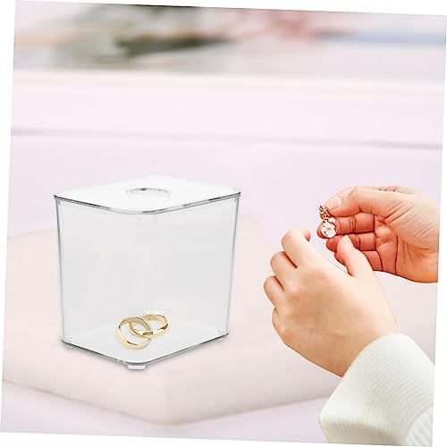 Cabilock 2Pcs Portable Clear Cotton Swab Holder Stackable Makeup Organizer for Cotton Balls Pads Swabs Pet Storage Box for Bathroom Office Kitchen Use