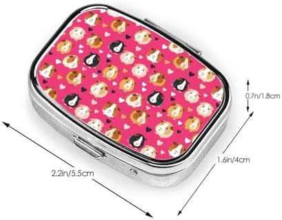 Travel-Sized Pill Organizer Compact Compartment Vitamin Case Cruise Flight Carry-On Must-Have, Love Heart Guinea Pig Pet