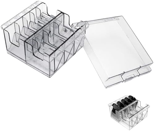Clipper Blade Holder Organizer with Lid, Clipper Guard Comb Holder for 8 Blades Plastic Storage Case Rack