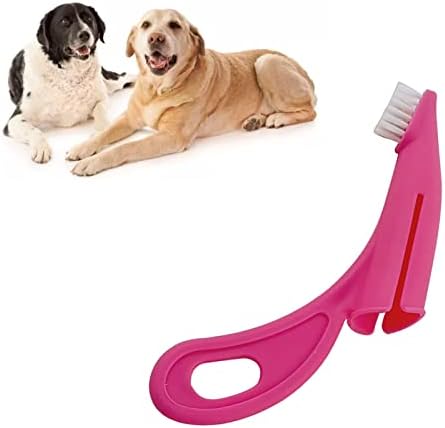 Dog Toothbrush, Tooth Brushing Kit for Dog Teeth Cleaning - Dental Care for Puppies, Cats & Small Pets, Nylon Remove Ergonomic Dog Finger Toothbrush (Red)
