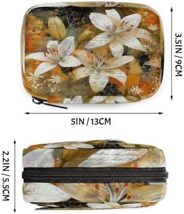 Travel Pill Organizer Vintage White Flower Small Pill Case