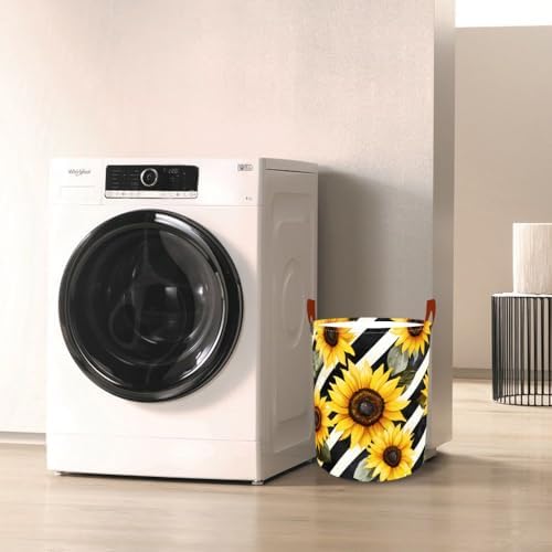Laundry Basket 15.7x19.7 in Sunflower Hamper for Bedroom