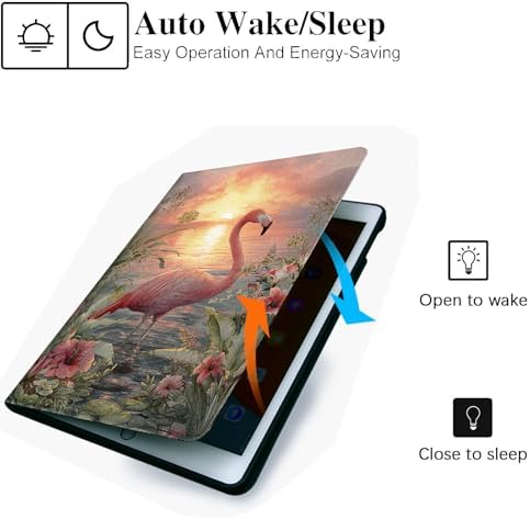 for Microsoft Surface Pro 7 Plus,Surface Pro 7/6/5/4 12.3" Tablet Case,Auto Wake/Sleep,Adjustable Stand Protective Cover - Flamingo Sunset