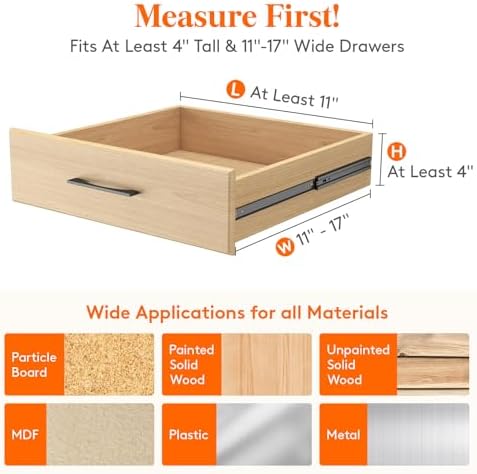 Lifewit 4" High Upgrade Drawer Divider, Adjustable Drawer Organizer Clothes | 8 Pack 11"-17" Expandable Beige Plastic Drawer Separator for Dresser, Kitchen, Closet, Nursery, Office Organization & Storage