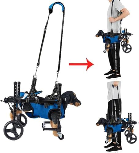 Adjustable Dog Wheelchair for Rear Legs Pet li Aid Lightweight Small Mum Cart for Dogs(Yellow)