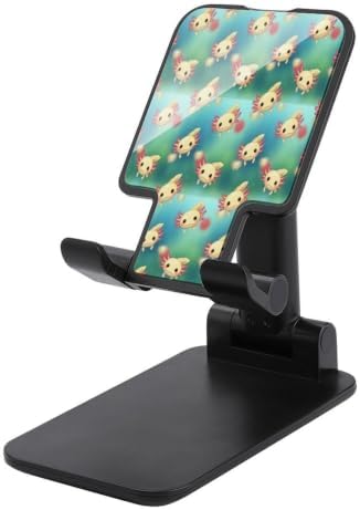 Multi Angle Foldable Cute Axolotl Cell Phone Desk Stand | Anti Slip, Desktop Smartphone Holder, Compatible with 4"-13" Tablet, Travel Office