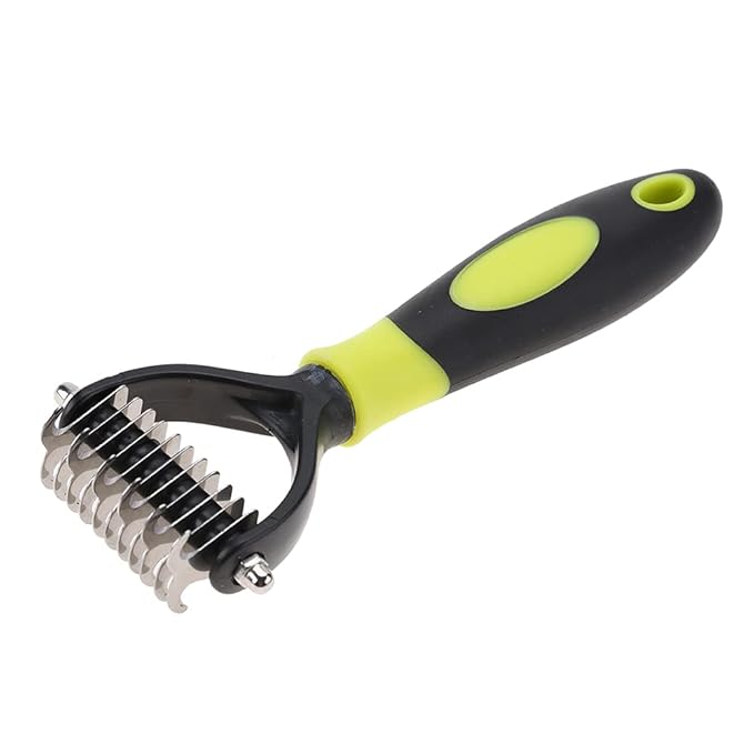 Deshedding Dog Brush, Cat Brush Dog Brush for Shedding Dog Rake Double Sided Undercoat Rake Comb for Detangling, Deshedding Pet Grooming Brush for Small, Medium Dogs and Cats