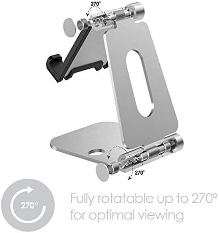 Desire2 Cell Phone Stand Adjustable for Desk, Dual Rotation Compatible with iPhone 13 12 11 Pro XS Max XR X 8 7 6 6s Plus SE SE2 5 5s - Silver | Reflective Waterproof Dog Cover with Harness Hole - Size L