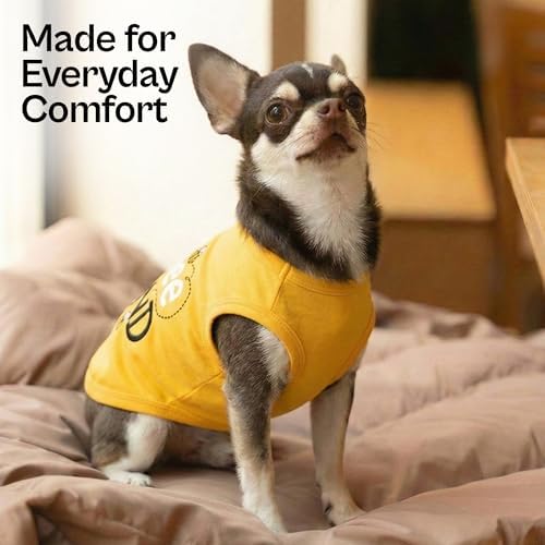 Parisian Pet Dog Shirt – 100% Cotton Shirts for Small Dogs – Sleeveless Puppy Vest – Lightweight and Breathable Pet Apparel – Soft Pullover Summer Dog Clothes - Stretchy T Shirts for Dogs