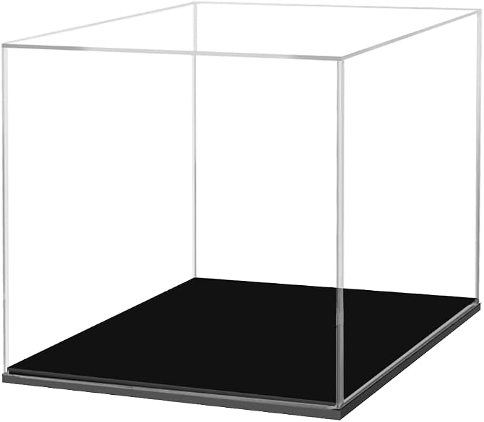 10" x 10" Clear Acrylic Display Box with Black Base Versatile Square Retail Product Riser or Merchandise Storage Bin by Marketing Holders