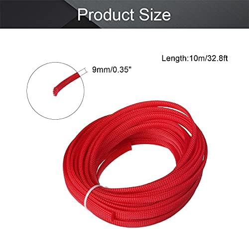 Othmro 32.8ft Length Expandable PET Flexible Braided Cable Sleeves 0.31in Width Wire Loom Sleeving and Organizers Flexible Wire Mesh Sleeves for TV Audio PC Computer Cords from Pet Chewing Red