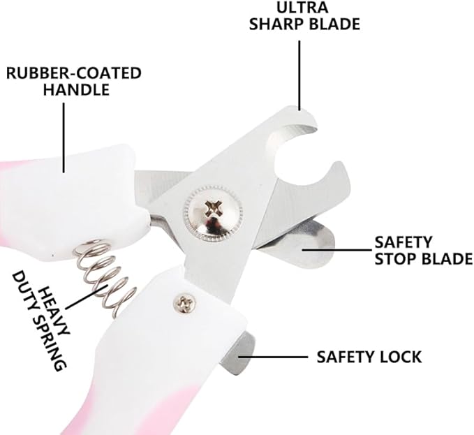 Kimono Art Dog & Cat Pets Nail Trimmers and Clippers, Professional Claw Care Grooming Tool for Pets, Avoid Over Cutting Bloodlines, Blue, for Small Dogs and Cats