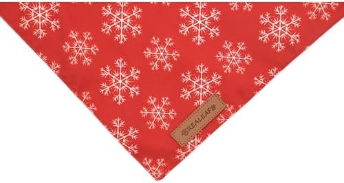 Realeaf Christmas Dog Bandanas 2 Pack, Snowflake and Santa Claus Dog Scarf for Boy and Girl, Premium Durable Fabric, Holiday Red and Green Bandana for Large and Extra Large Dogs Cats Pets (X-Large)