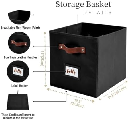 DECOMOMO Storage Bins, Cube Storage Bin with Labels