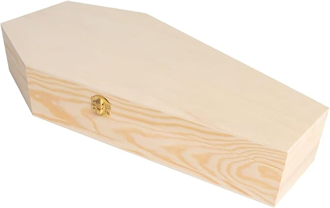 Big & small wooden casket, Creative Hobbies 11.9 Inch Pack of 2, Unpainted, Decorations, bird casket, Pet Urn, spooky craftsm for voodoo doll, miniature coffin for DIY