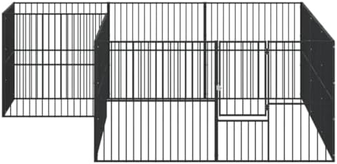 Large Dog Playpen 12 Panels Galvanized Steel Exercise Pen for Small to Medium Pets Indoor Outdoor Play Yard Exercise Fence Black