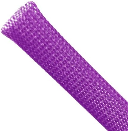 Braided Sleeving, PET Expandable Cable Sleeve, Mesh Cable Management for TV, Computer, Home Theater, Flexible Cord Protectors from Pets No Chew (Purple, 13/16" x 25ft)