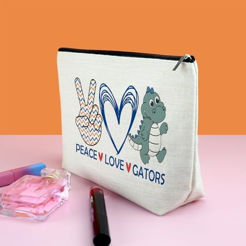Alligator Gift Makeup Bag Alligator Themed Gifts Gators Lover Gift for Daughter Sister Friend Cosmetic Bag Animal Lover Gifts Christmas Birthday Graduation Present for Her Female Tarvel Pouch