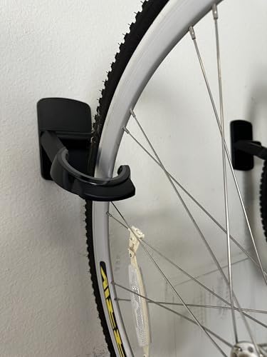Duck EasyMounts Bike Hanger - Heavy Duty Wall Mount Bicycle Rack for Garage Organization & Storage - No Tool Install - Up to 50 Lbs - Black, Pack of 1 Tire Hook, Wheel Dock & All Hanging Hardware