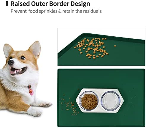 Silicone Dog Food Mat Waterproof Pet Feeding Tray for Medium and Large Dogs