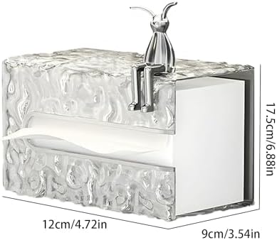 Facial Tissue Dispenser Wall Mount Water Wave Style Modern Transparent