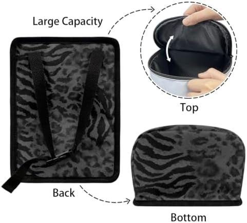 Black Leopard Car Trash Can, Waterproof Car Garbage Can with Lid and Zip Clouse, Leak Proof Portable Car Trash Bag Hanging Vehicle Organizer