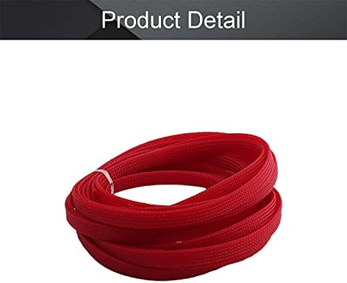 Othmro 5m/16.4ft PET Expandable Braid Cable Sleeving Flexible Wire Mesh Sleeve Red,for TV Audio PC Cords from Pets Chewing & Tearing
