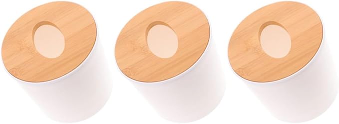 3pcs Tissue Holder Box with Lid, White Pet Organizer | Detachable Cover, Portable Storage Container, Vanity Dresser and Office Use