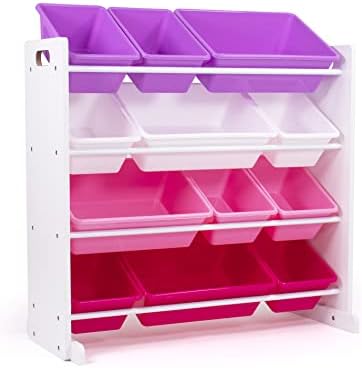 Humble Crew Kids Toy Organizer with 12 Bins, 4 Tier Storage for Playroom
