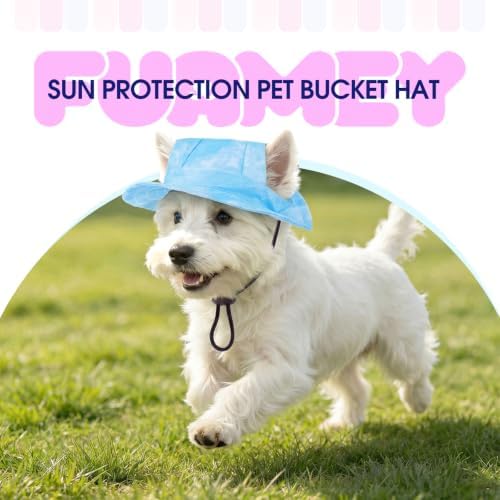 FUAMEY Dog Hat Beach Bucket Hat for Dogs with Ear Holes Summer Visor