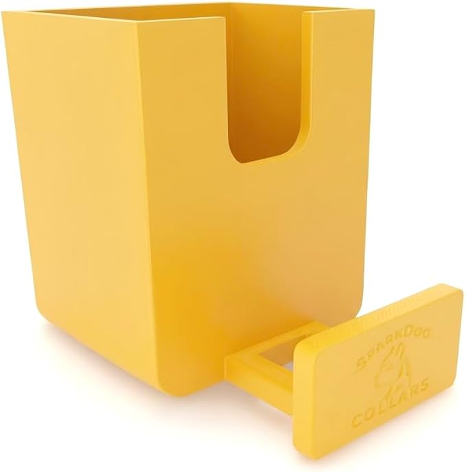 SparkDog GrabNGo E-Collar Dock, Fits Large RuffLand (Yellow, Standard) | Crate-Mounted Holder for E-Collar Remote & Strap, Durable K9 Accessory for Dogs, Made in USA
