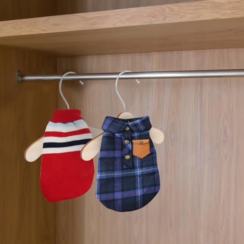 Gatuida Wooden Pet Hangers Small Dog and Cat Clothes Hangers 8.66 Inch Solid Wood Daily Use Portable Replacement Closet Organizer