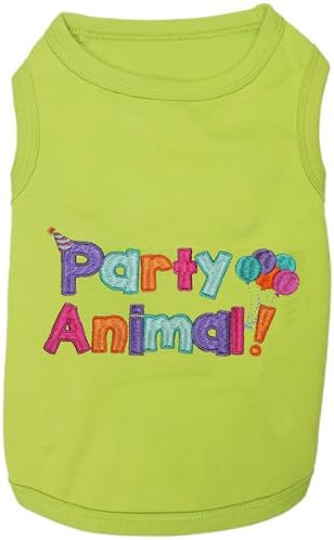 Parisian Pet Dog Shirt – 100% Cotton Shirts for Small Dogs – Sleeveless Puppy Clothes – Lightweight Party Animal Dog Apparel – Breathable Clothes for Dogs - Stretchy Pet T Shirts