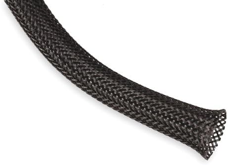 Techflex PTN0.50BK10 Flexo PET General Purpose 1/2-inch Braided Cable Sleeve, Black - 10 Foot