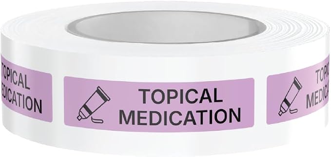 Dispensed Medication Veterinary Pharmacy Labels | Roll of 500 | Clinical-Grade Color-Coded Stickers for Medication Bottles (Topical Medication)