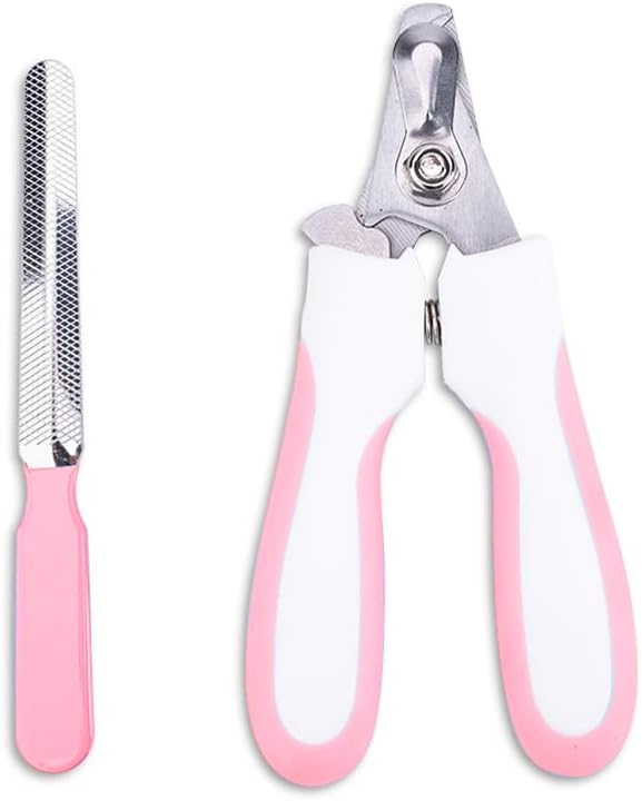 Kimono Art Dog & Cat Pets Nail Trimmers and Clippers, Professional Claw Care Grooming Tool for Pets, Avoid Over Cutting Bloodlines, Pink, for Small Dogs and Cats
