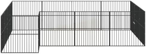 Large Galvanized Steel Dog Playpen for Pets, Heavy Duty Exercise Kennel for Indoor and Outdoor Use, 16-Panel Foldable Enclosure for Dogs and Small Animals, Black