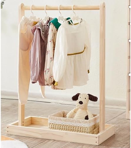 SYUFRE Dog Garment Rack Pet Armoire Wardrobe Wooden Dress Up Clothes Storage Small Dog Closet Pet Clothes Organizer Accessories for Doll Cat and Puppy (Color : Square with Storage Small), 10200230
