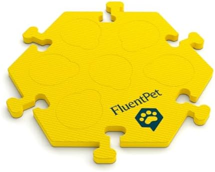 FluentPet Compact HexTile,Accessory Dog and Cat Button Learning Kits,Can Hold Up to 6 Sound Buttons,Soft, Durable, and Non-Slip-Gift for Pet Lovers,Comes in 12 Colors (Yellow)